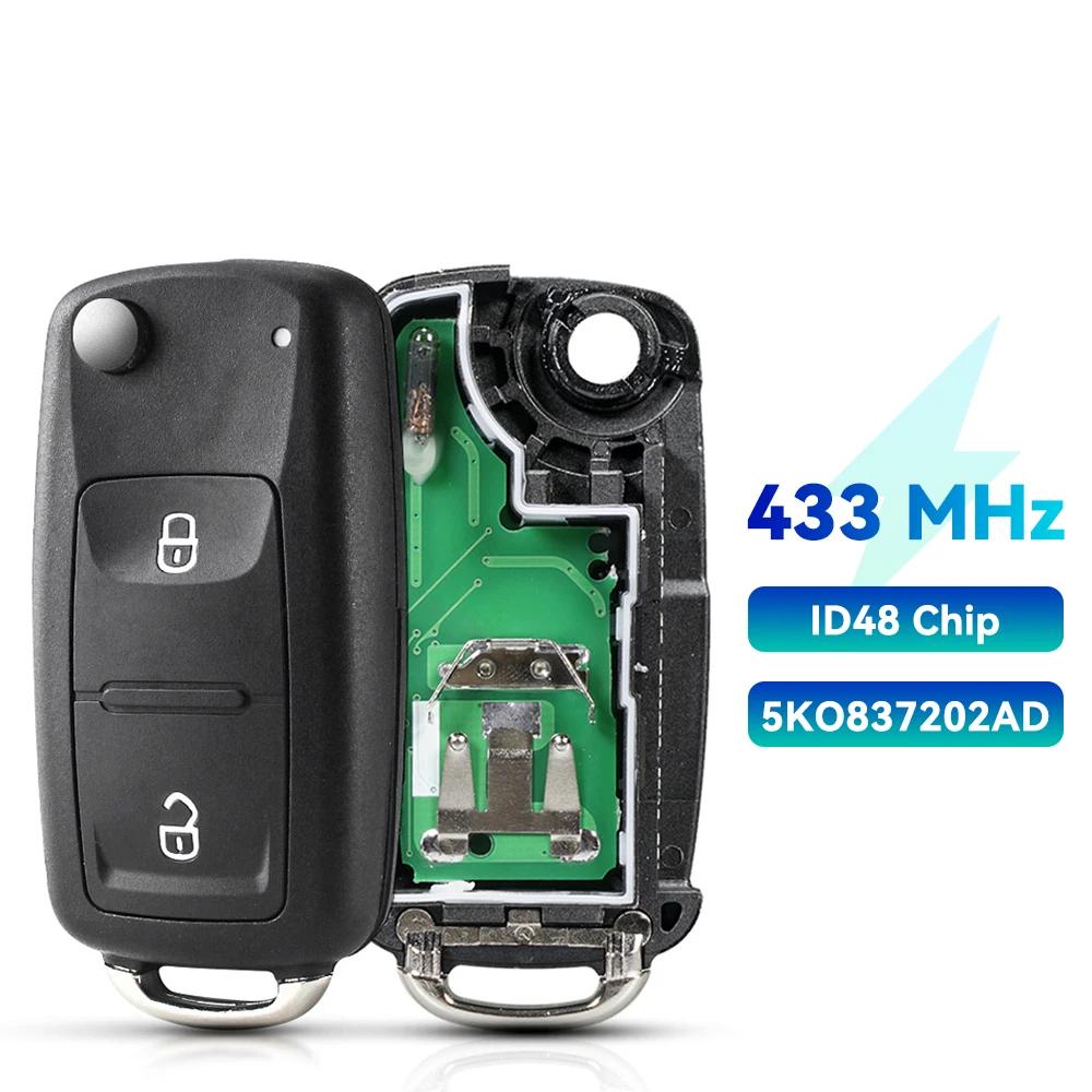 Remote Car Key 434MHz ID48 Chip 5K0837202AD For VW Golf Tiguan Polo Passat CC SEAT Skoda Mk6 Octavia Jetta Beetle