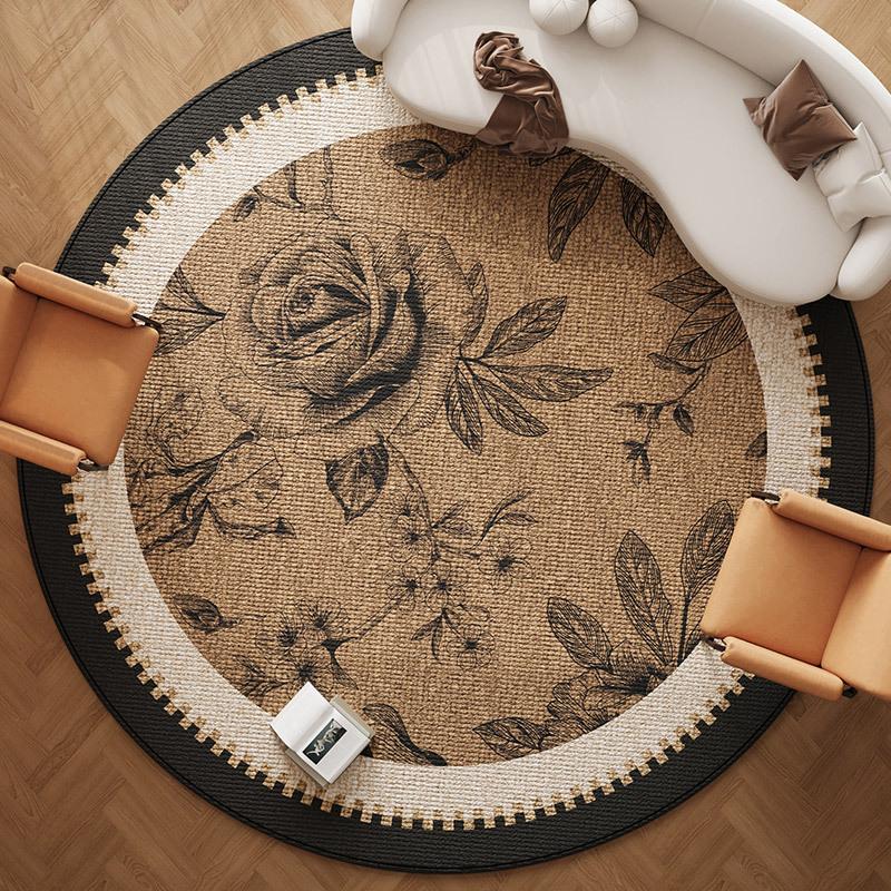 Новый ковер в китайском стиле, круглый ковер для гостиной, ковер для гостиной, ковер для спальни, прикроватный круглый коврик 60 * 60cm
