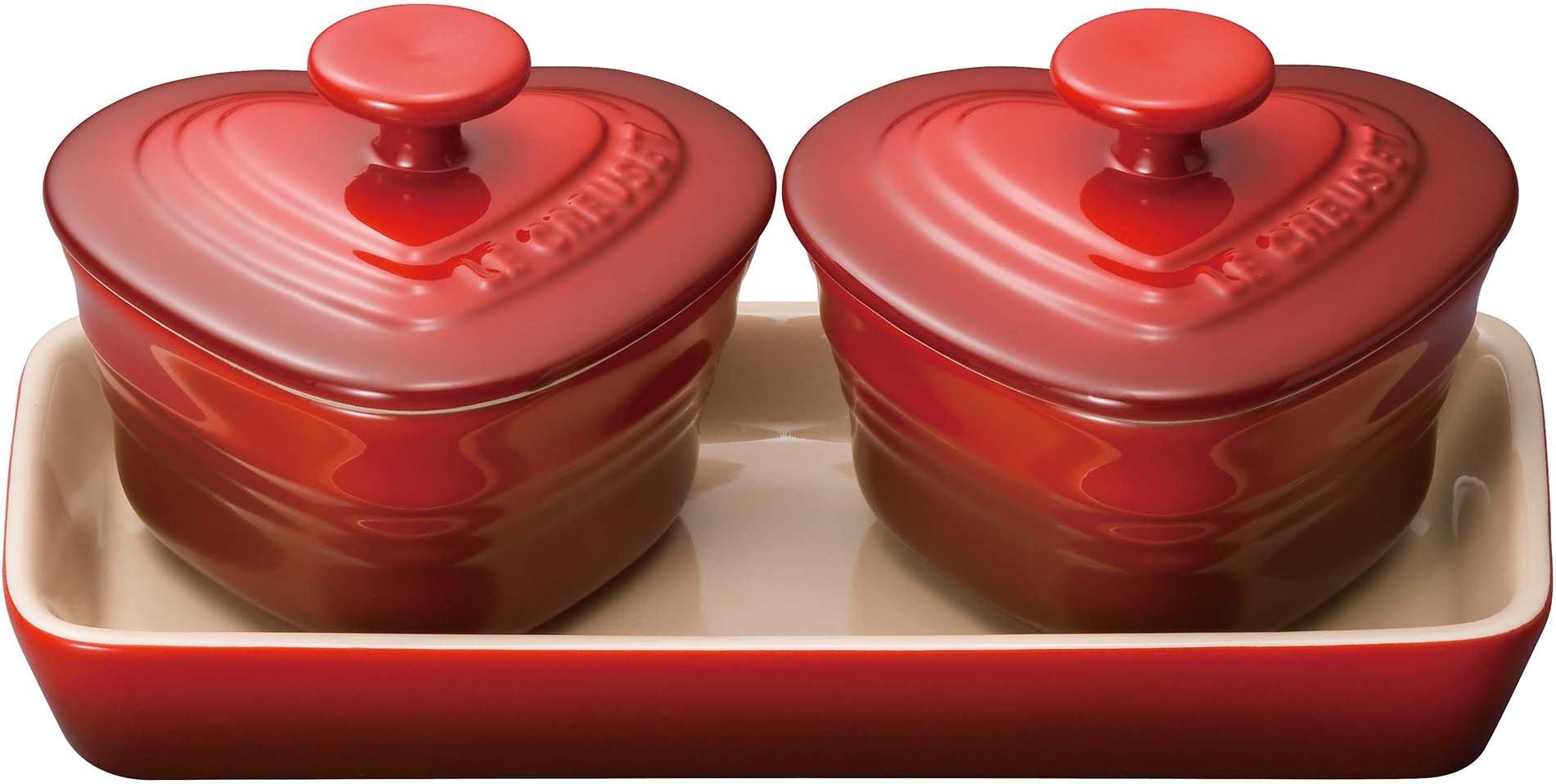 

Le Creuset Petit Ramequin D Amour Set, Cherry Red, 910223-00-06 [Official Japanese Product]
