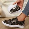 Women'S Camouflage Canvas Casual Loafers - Slip-On Summer Sneakers with Breathable Fabric Lining  EVA Cushion, Military-Style Round Toe Design
