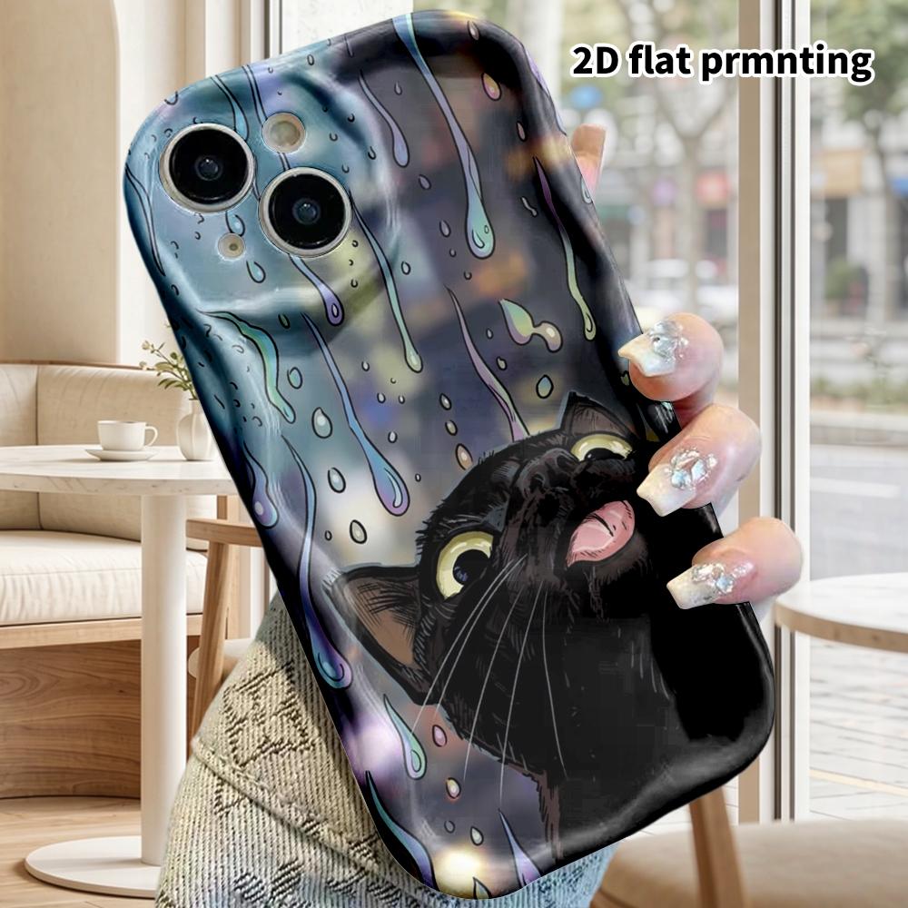 Phone Case: 2D Flat Design Suitable for iPhone 18, 17, 16, 15, 14, 13 Pro Film Protection Case, Couple Style, Rainy Night City, Christmas and Hallowee