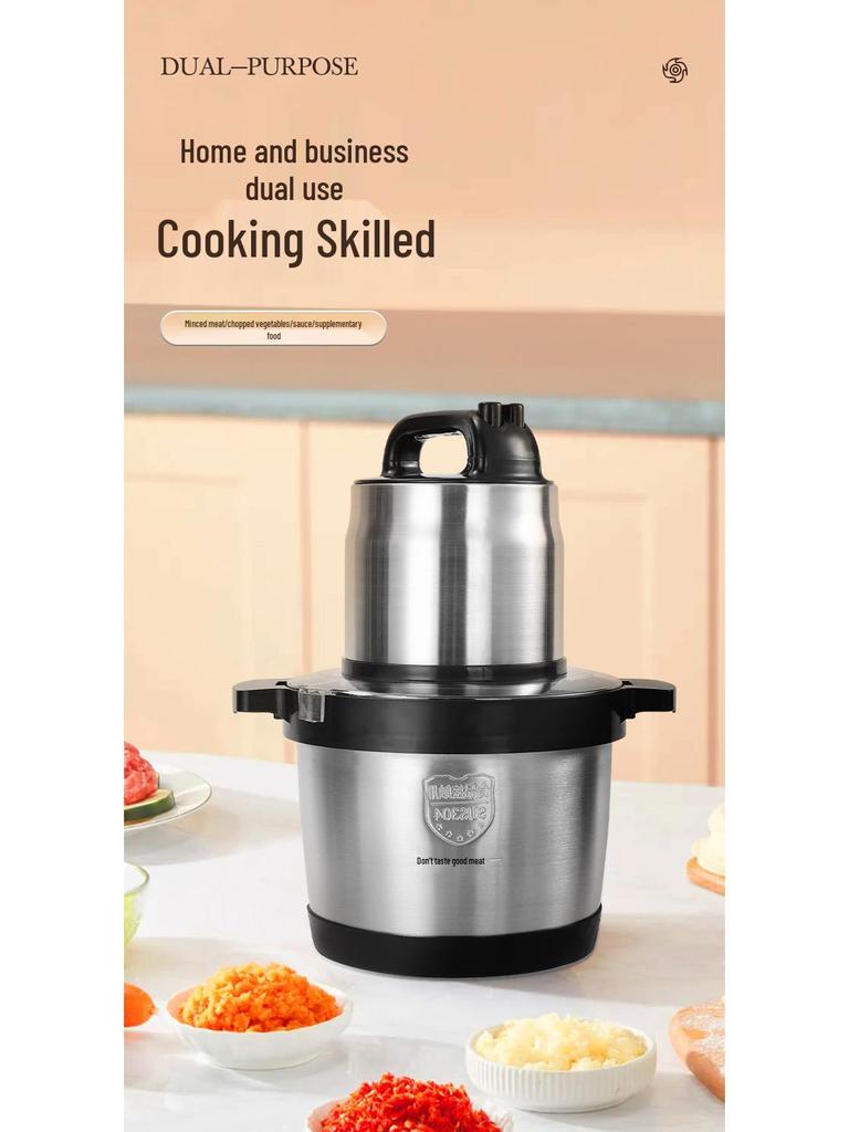 Multifunktionale Fleischmühle & Küchenmaschine aus Edelstahl, Elektrischer Babykostbereiter mit großem Fassungsvermögen