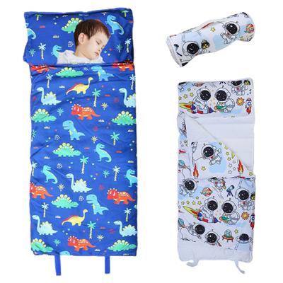Yousheng Toddler Nap Mat Soft Washable Roll-up Design Cartoon Print Kid Sleeping Mat with Removable Pillow Children Sleeping Bag