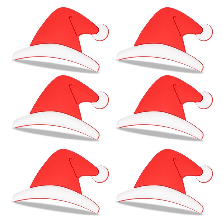 Suitable for most car models 3D Waterproof Christmas Santa Hat Stickers for Tesla Personalized Creative Car Logo