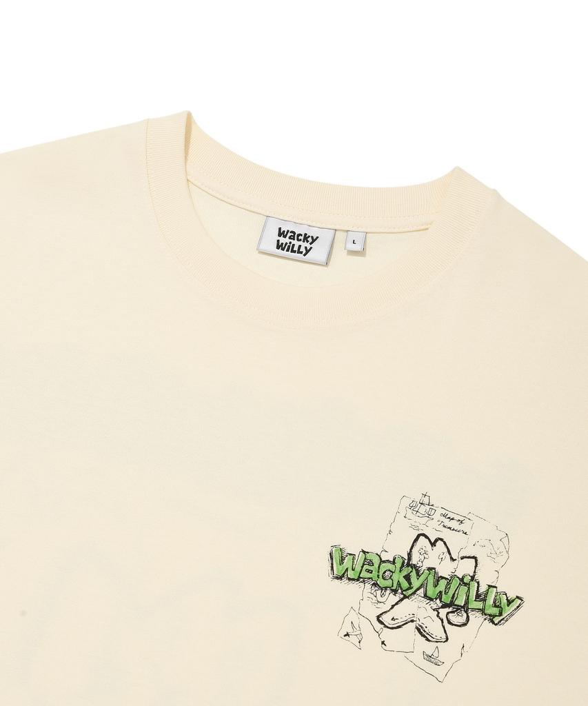 WACKY WILLY Kiki'S Island Graphic Short Sleeve T-Shirt Cream