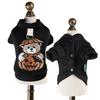 Halloween Pet Hoodie With Embroidered Black Pumpkin Bear Design Dogs Cats Unisex Winter Casual Apparel