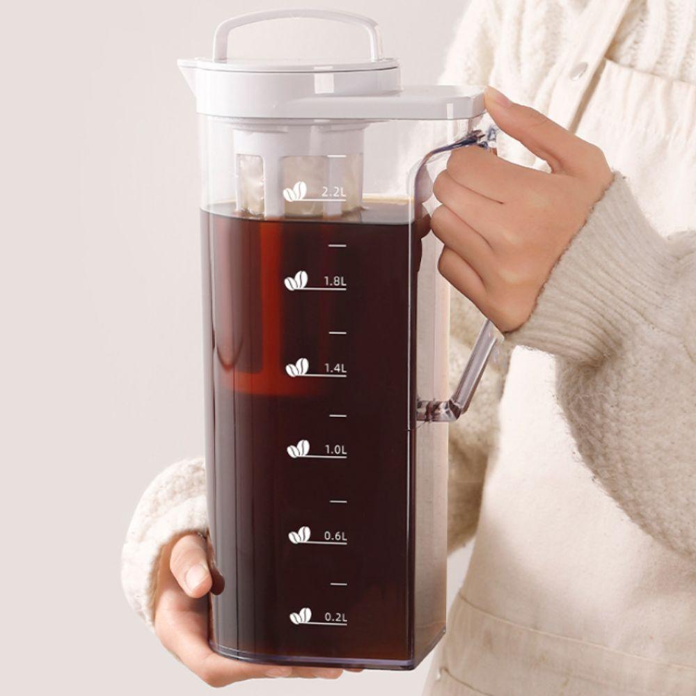 Large Capacity Cold Brew Coffee Pot Sealed Cold Brew Teapot Fridge Water Pitcher Refrigerator