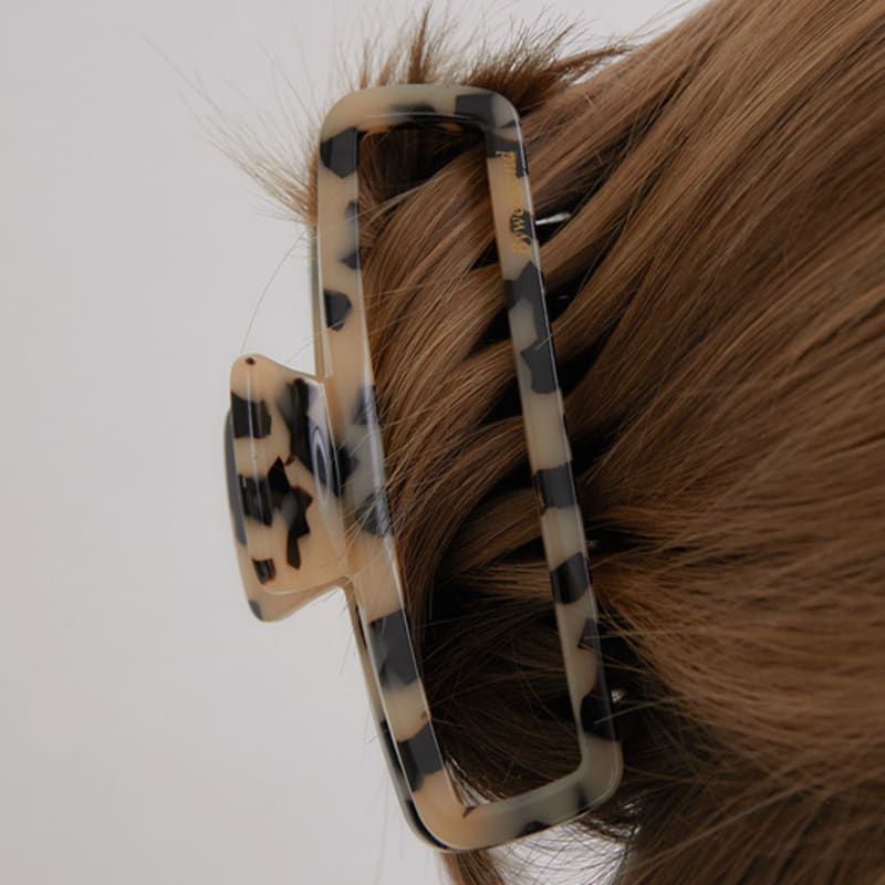 

byweekend Rast leopard square hair clip brown leopard