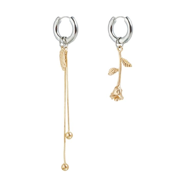 

Chic Rose Inspired Ear Jewelry Versatile Double Color Alloy Ear Accessories Suitable For Various Occasions 1