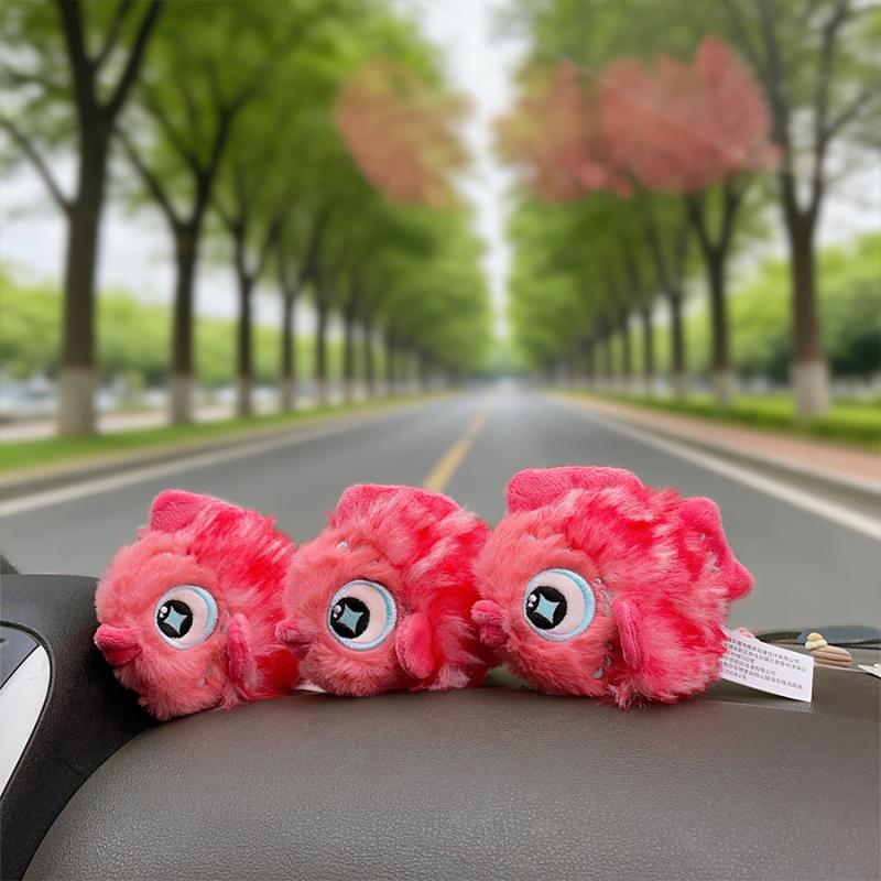 Glücklicher Roter Koi-Fisch Plüsch Schlüsselanhänger Weiche Cartoon Karpfen Puppe Tasche Anhänger Niedliches Auto Rucksack Zubehör Geschenk für Mädchen