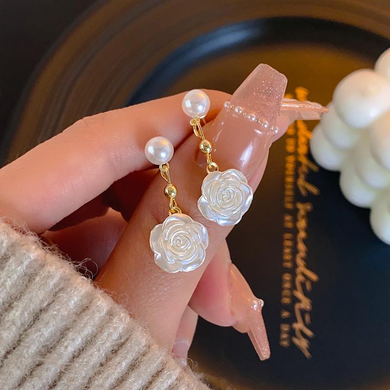 2026 New Arrival White Pearl Zircon Stud Earrings For Women Elegant Sweet Simulated-Pearl Temperament Earrings Zircon Gifts