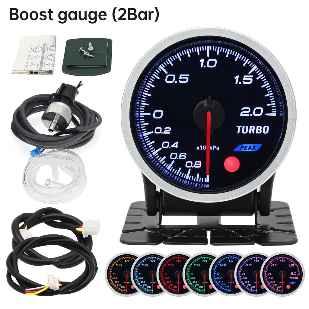 100% Car Accessories Auto Gauge 8 Color Voltmeter Oil Pressure Water Oil Temp EGT Exhaust Temp Turbo Boost Fuel Press Tachometer