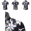 Luxurious Men's Hawaii Floral Casual Shirt With Short Sleeves And Slim Fit Design