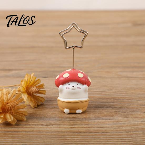 Star-shaped Metal Display Stand Animal Shaped Resin Note Holder, Cute Desk Memo Photo Clip Stand, Blue Dumpling Figure Creative Office Desktop Decor,