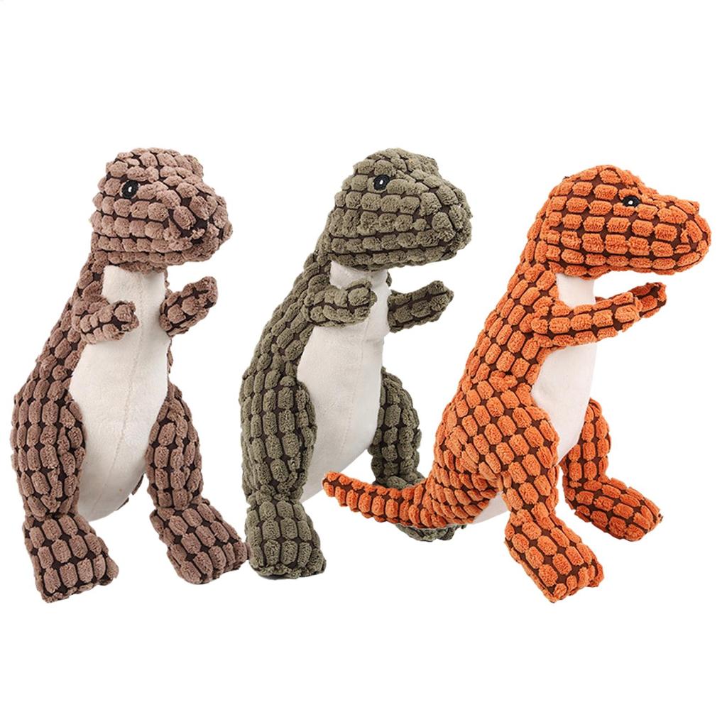 Fun Pet Toy Pet Dinosaur Chew Toy For Dogs Puppy Squeaker Squeaky Plush Bone Molar Dog Toy Pet Training Dog Accessory