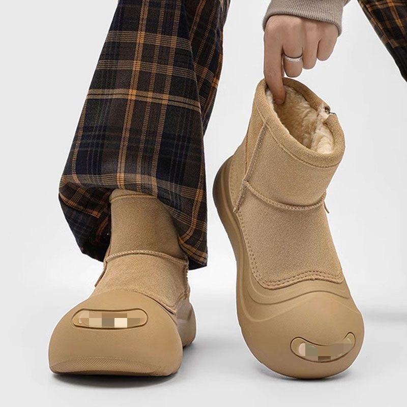 2025 new small thick-soled snow boots women's winter big-headed cotton boots piled and thickened warm snow cotton shoes