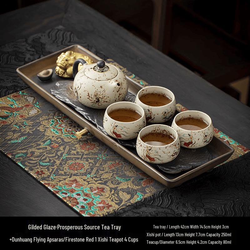 Chaxun Flint Red Flying Apsara Xishi Tea Set