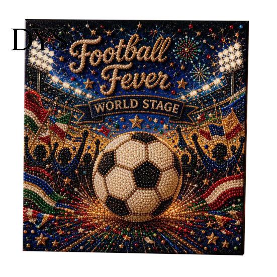 DIY Pearl Painting Football Stadium Kit, Soccer Ball Art Craft Kit for All Skill Levels Nights 3D Beginners Fans Gift Relaxing Activity