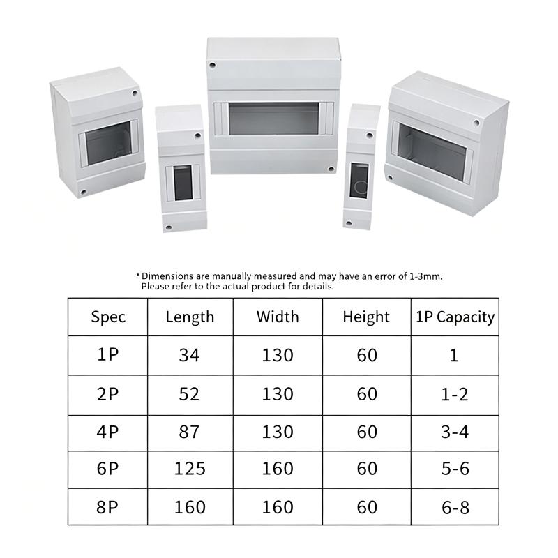 Abs Switch Enclosure Surface Modules Box 1-8P Breaker Circuit Breaker Protection Plastic Clear Distribution Electrical Boxes