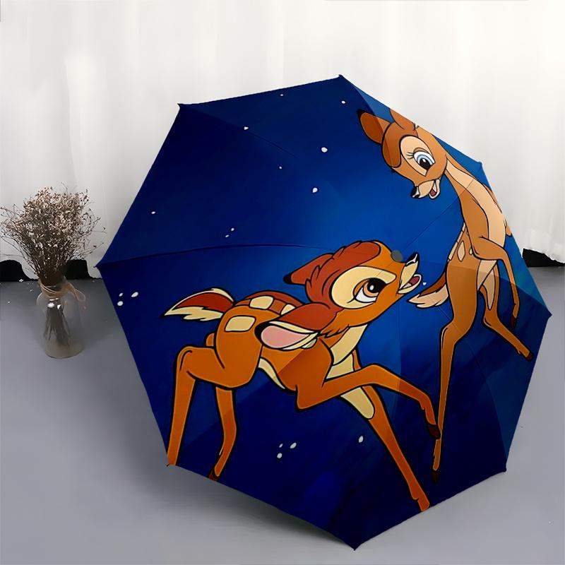Bambi, Thumper Automatic Opening and Closing Umbrella - 8 Ribs Portable Folding Umbrella with Plastic Handle, Suitable for Leisure and Hallo
