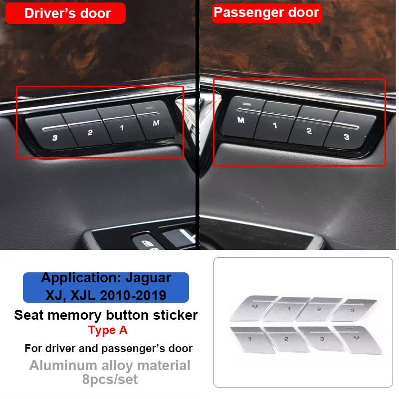 For Jaguar XJL XJ Button Cover Decals Chrome Car Button Stickers For AC Heater Control Switch For Jaguar XJ X351 Car Accesories