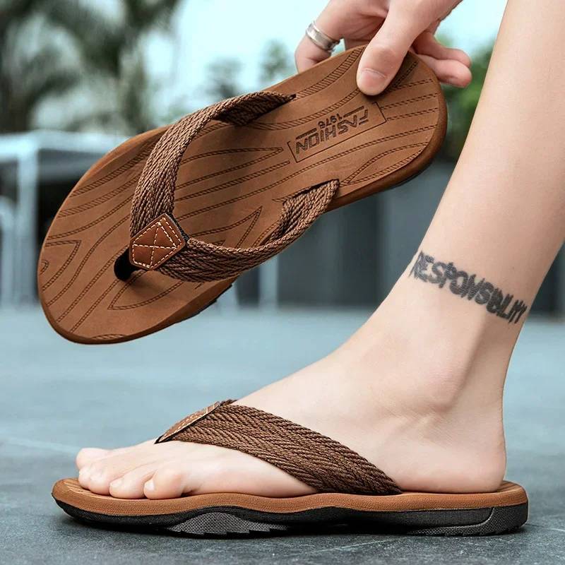 Men's Flip Flops Casual Patchwork Non Slip Women Summer Shoes Slippers for Boys Comfortable Leisure Anti Slip Leisure Anti Slip
