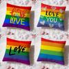 Homosexual Rainbow Flag Cushion Cover Premium Comfort Reversible Pillow Cove -Two In One Design for Any Room & Car Interior