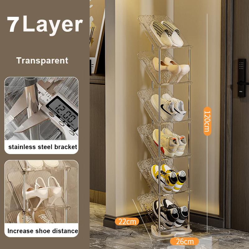 

Прозрачная обувная полка Прочная и долговечная Многослойная обувная полка Подставка для журналов Домашний органайзер для обуви Хранение 6 layers