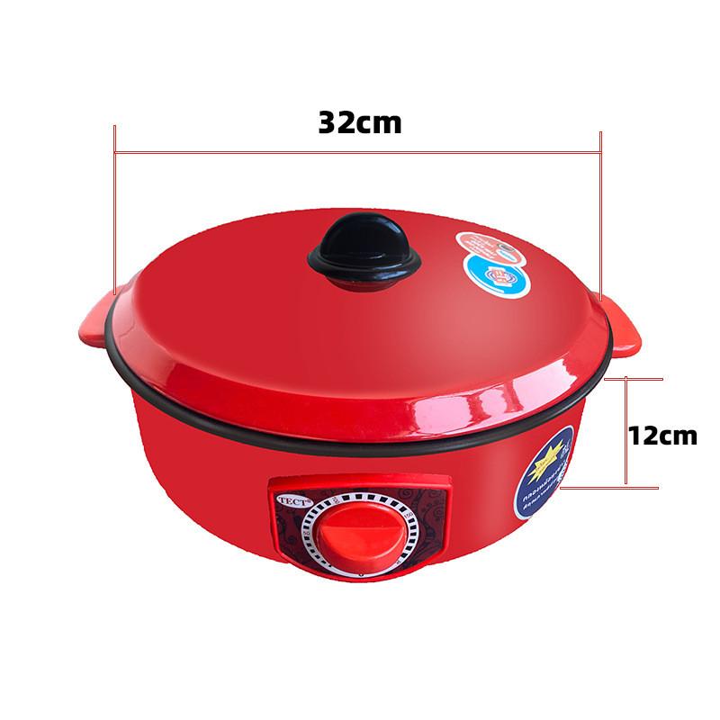 Red Multi Functional Hot Pot Dormitory Portable Electric Boiling Pot Household Large Capacity Cooking Utensil