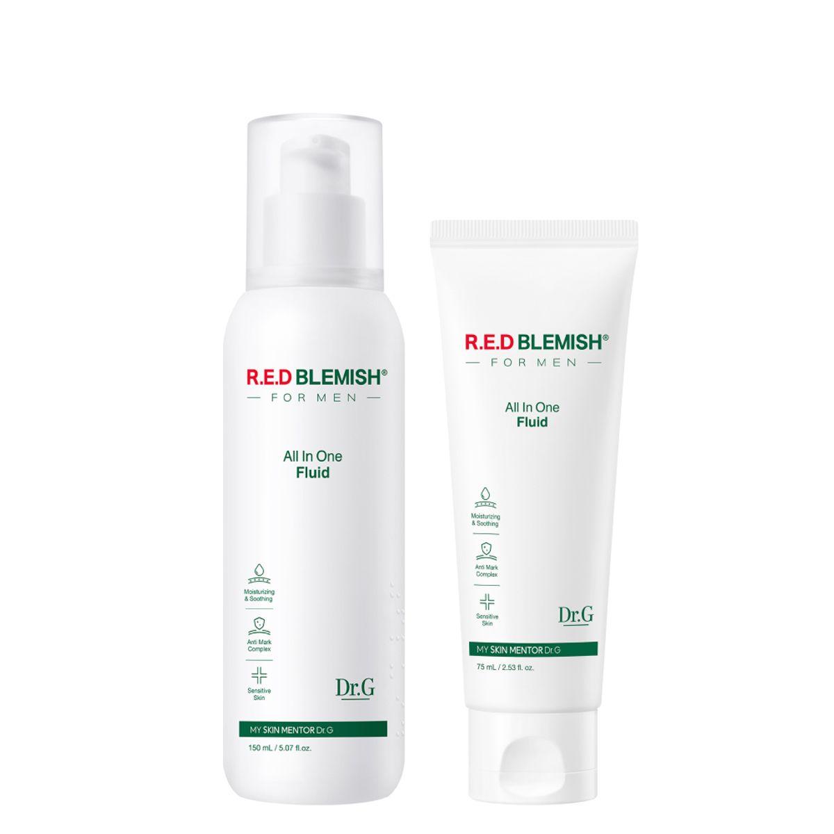 

Dr.G Red Blemish For Men All-In-One Fluid 150ml + 75ml Set — Soothing, Hydrating & Pore-Care Solution