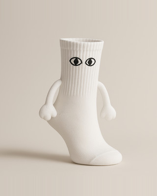 Pure Cotton Socks Cute Cartoon Three-Dimensional Stockings Summer Fashion Magnetic Suction Holding Socks Couple Mid Tube Socks