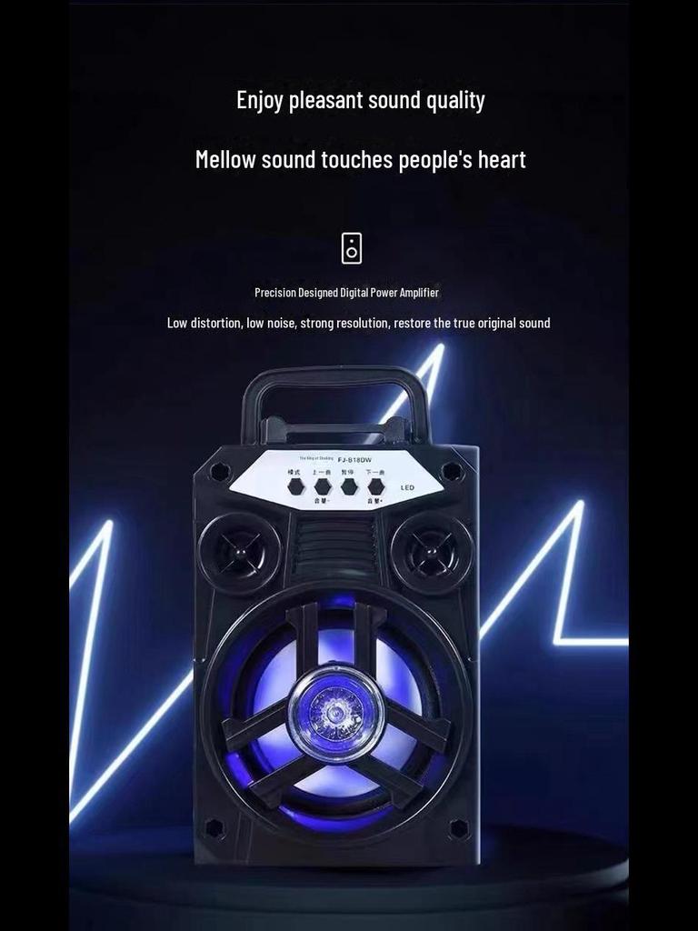 Portable Colorful Bluetooth Speaker with Microphone for Outdoor Dance and Karaoke, Card Insert Feature