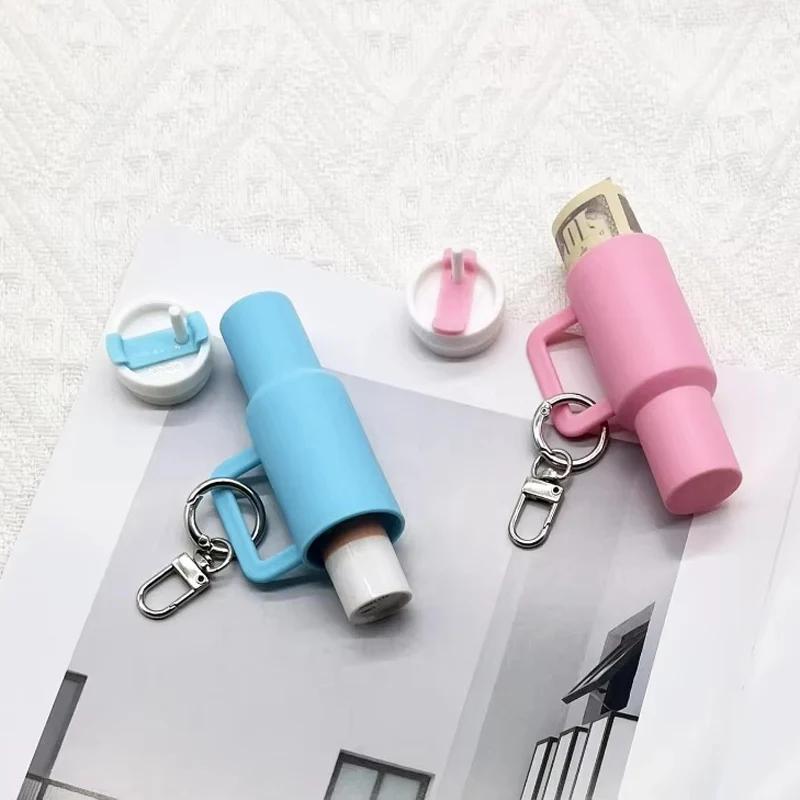 3/8PCS Mini Cup Tumbler Keychain Cute Keychain for Stanley Cup Women Girls School Bag Backpacks Lip Balm Holder Good Party Gift