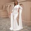 European and American Style Long Dress, Fishtail Gown, Solid Color Floor-Length Dress, Fashionable and Elegant Foreign Trade Gown, Long Dress In Black