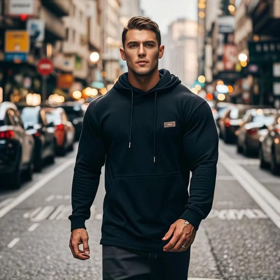 

Зарубежная электронная коммерция поставка версия осень мускулистый мужской фитнес тренировочный спортивный свитер 3XL