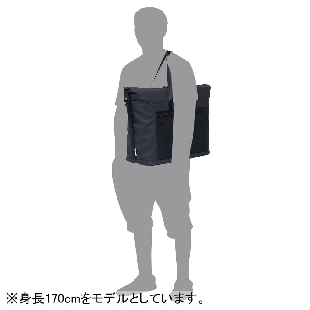 BEAMS DESIGN ELASTIC MESH Boston Large Slightly Black Bag, Lightweight, Capacity, 2-Way Design, Water-Repellent,