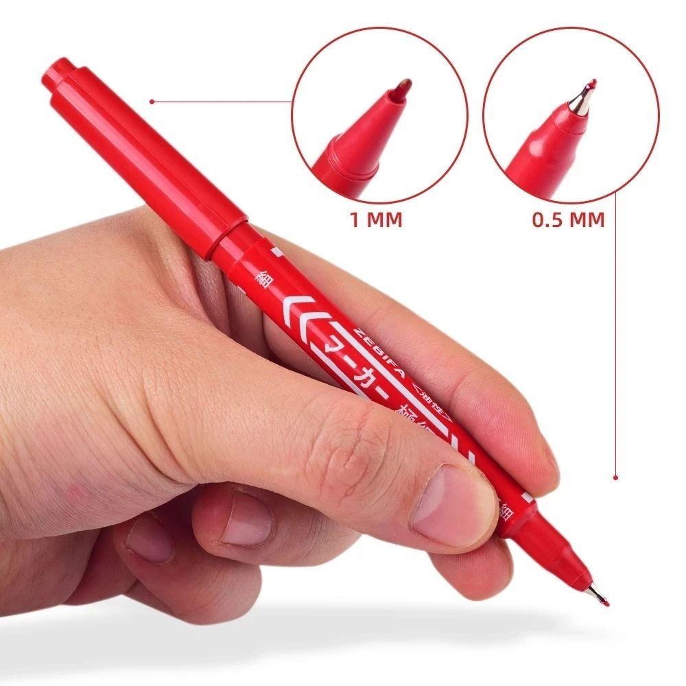 2 szt./zestaw Wodoodporny Marker do skóry do tatuażu Dwukońcówkowy Pędzel do makijażu tatuażu Akcesoria do tatuażu