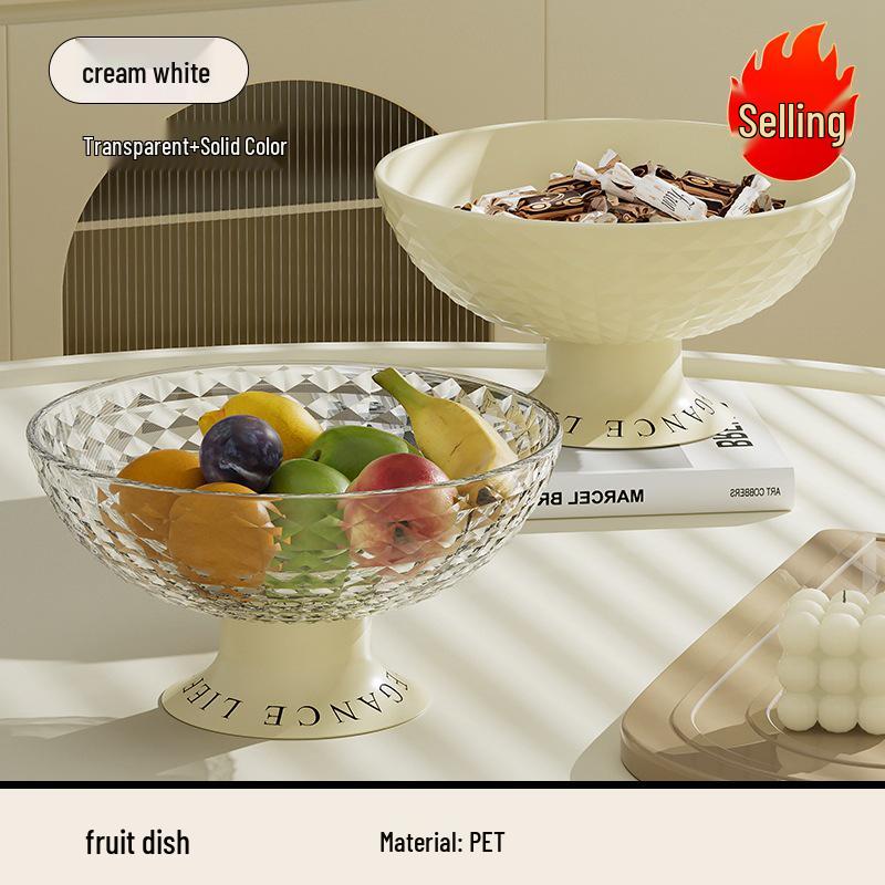 

Элегантный роскошный поднос для фруктов и закусок для гостиной или журнального столика Combo (Milky White + Transparent)