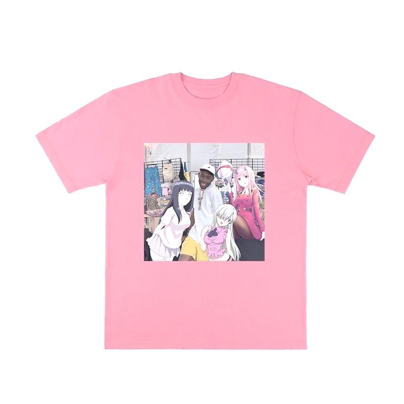 2025 Autumn Heavy Pure Cotton Tide Brand Animation and Real People Linkage Printing T-shirt Men's and Women's Versatile T-shirt