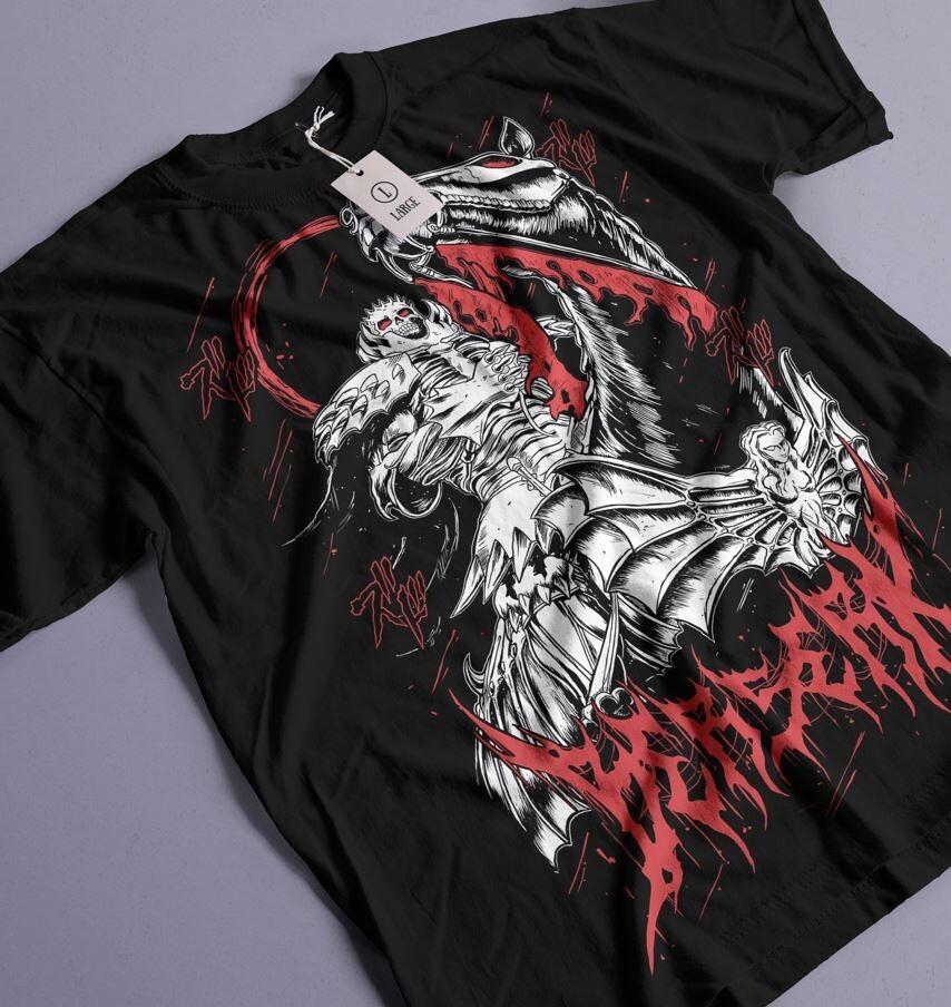 Berserk T-shirt Anime Tee, Guts Unisex Black T-shirt,Berser ker Armour Gift Shirt