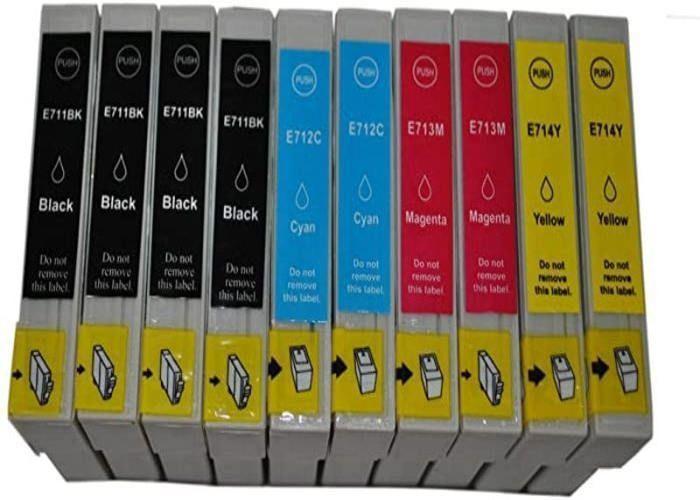 T0715 Cartouche d'encre Compatible pour Epson T0711 T0712 T0713 T0714 avec Epson Stylus SX200 SX215 SX218 SX400 SX415 SX510W