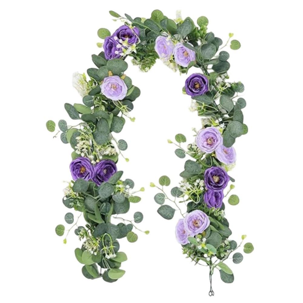 Plastic Garland Hanging Plants Artificial Flower Artificial Flowers Vine  Garlands Accessories фиолетовый