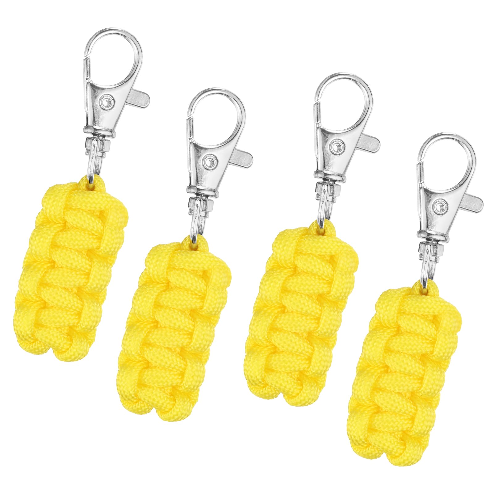 

uxcell 4pcs Paracord Zipper Pull Backpack Tent Trolley Case Travel Case Key Jacket Light Yellow