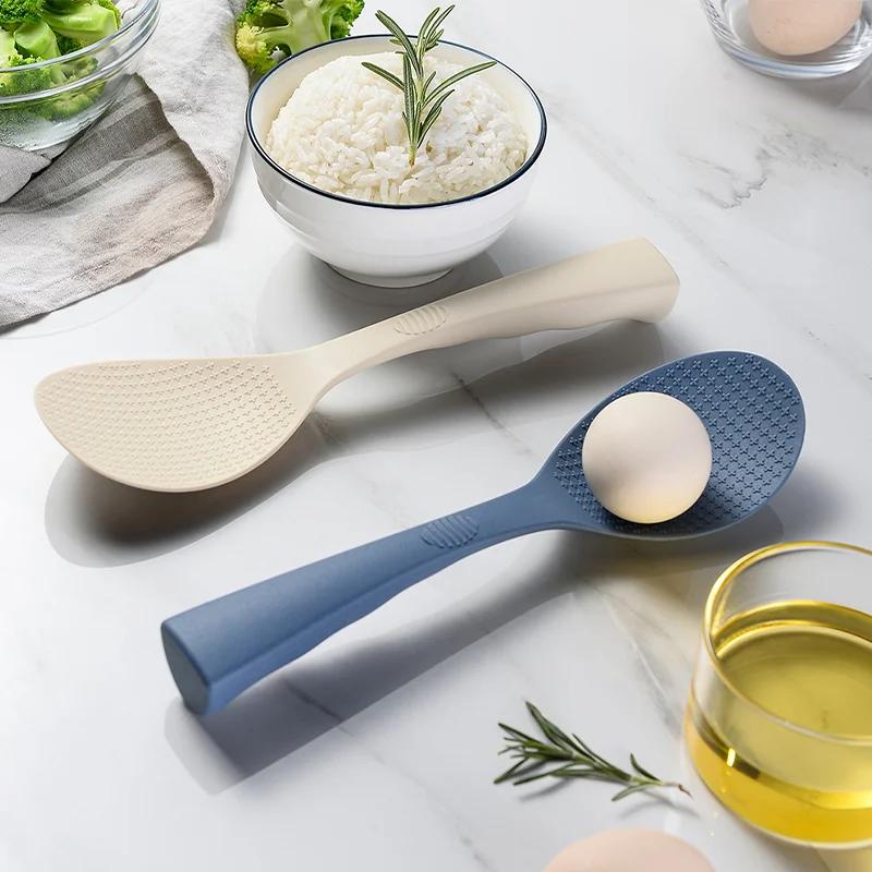 Food Grade Silicone Rice Spoon Non Stick and Standing Plastic Rice Spoon High-temperature Resistant  Kitchen Accessories