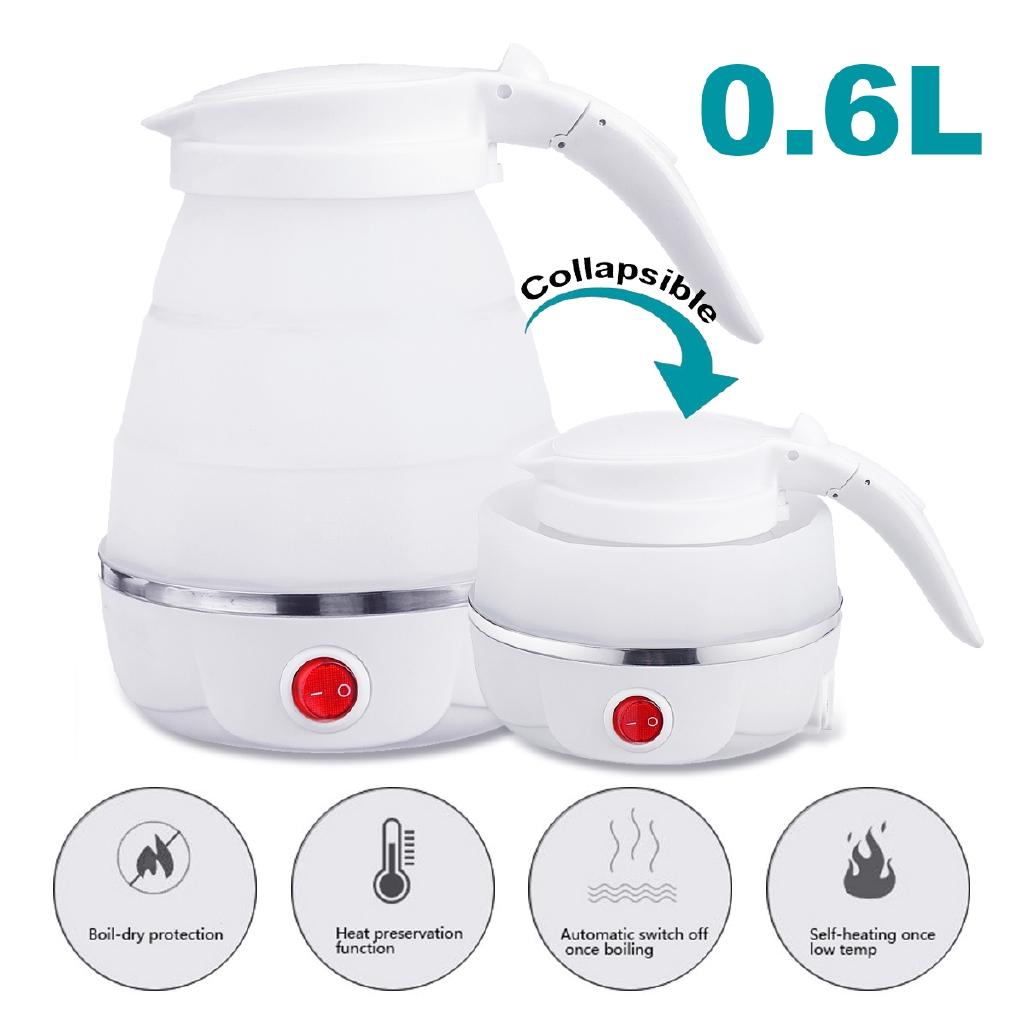 680W Electric Kettle Silicone Travel 600ml Mini Foldable Electric Kettles Portable Water Boiler Collapsible Camping 220V