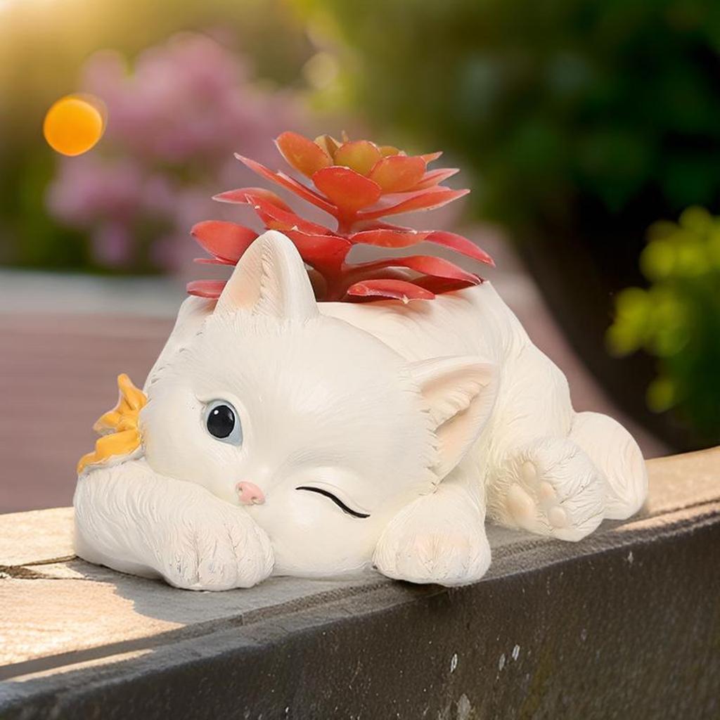 Handmade Craft Silicone Mould Plant Pots Mulds Cat Shape Epoxy Resin Crafting Moulds for Succulent Vase and Pen Holder