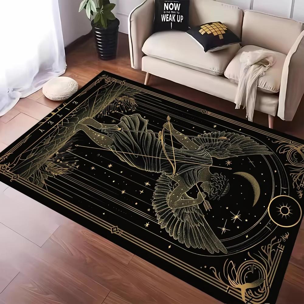 Mystical Tarot Inspired Carpet Featuring Star Moon and Sun Designs Anti-slip Floor Mat for Living Room Bedroom Decor Doormat