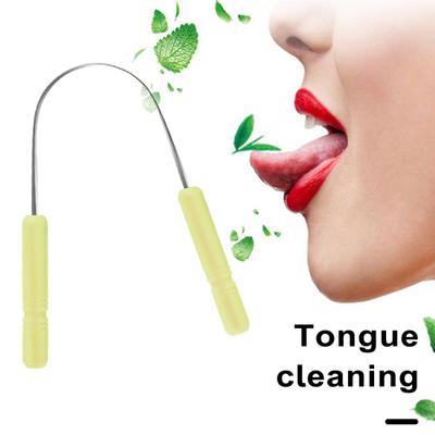 2Pcs Stainless Steel Tongue Scraper U-Shape Tongue Coating Cleaner Kids Adults Bad Breath Removal Portable Tongue Scrubber