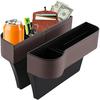 2026 Upgraded 2 PC (L+R) Premium PU Leather Car Seat Gap Filler Organizer With Cup Holder & Storage Slot/Bag– Fits Front Seat, Holds Phone,