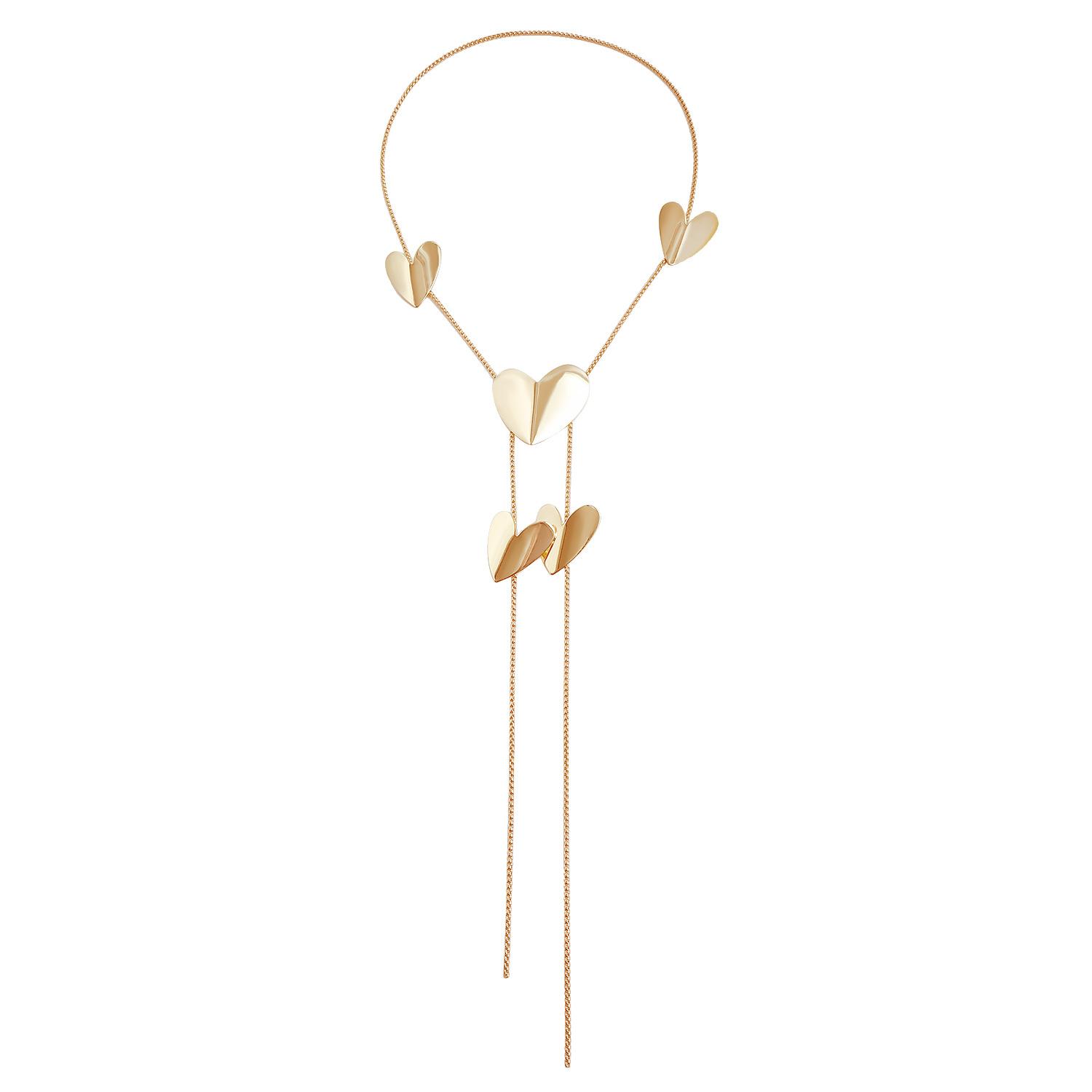 

European and American jewelry fashion light luxury ins style long pull exaggerated love glossy necklace metal feeling necklace jewelry золотой
